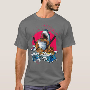 Camiseta Kawaii Shark Japón Ramen Anime