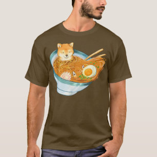 Camiseta Kawaii Shiba Inu Akita Corgi Ramen Cute Noodles Do