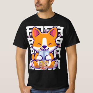 Camiseta Kawaii Shiba Inu Bubble Tea Boba Regalos animales
