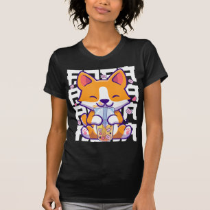 Camiseta Kawaii Shiba Inu Bubble Tea Boba Regalos animales 