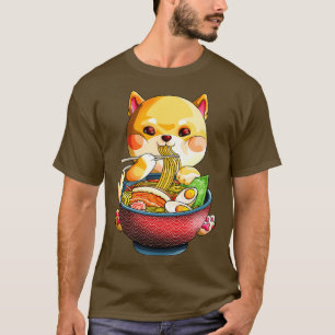 Camiseta Kawaii Shiba Inu Noodles Cute Perro Ramen Otaku We