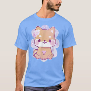 Camiseta Kawaii Shiba Inu Pastel Gótico Flor Sakura