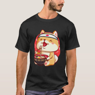 Camiseta Kawaii Shiba Inu Ramen lindo manga japonés Anime D
