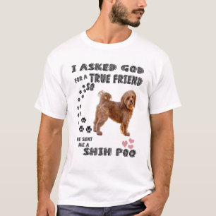 Camiseta Kawaii Shih Poo Cita A Mamá, Papa Pooshi Y Cute S