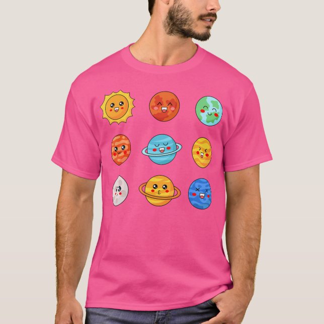 Camiseta Kawaii Sistema Solar Espacio Cute Planetas Stem An (Anverso)