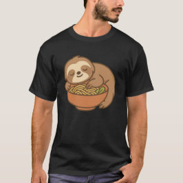 Camiseta Kawaii Sloth Abrazando Ramen - Cosy Noodle Lover