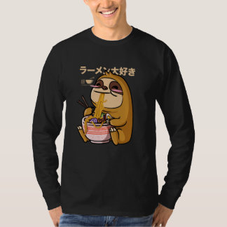 Camiseta Kawaii Sloth Ramen Bowl Anime Otaku Japanese Noodl