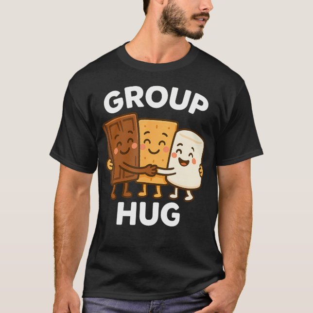 Camiseta Kawaii S'Mores Campfire Group Hug Camping (Anverso)