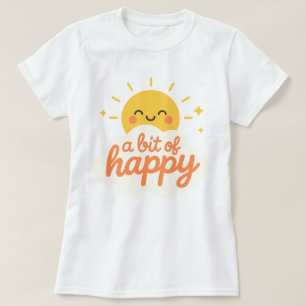 Camiseta Kawaii Sonriente sol cara a cara un poco feliz