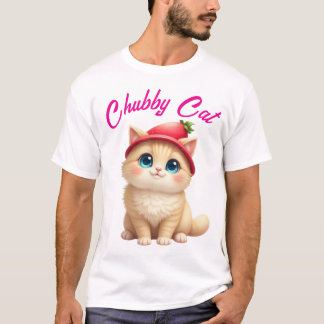 Camiseta Kawaii Strawberry Cat Charm