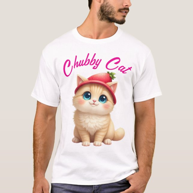Camiseta Kawaii Strawberry Cat Charm (Anverso)
