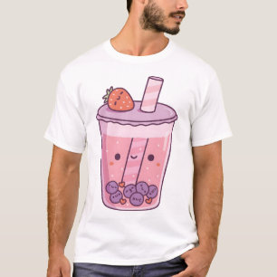 Camiseta Kawaii Strawberry Milk Boba Tea