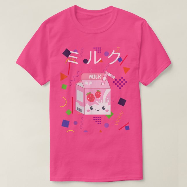Camiseta Kawaii Strawberry Milkshake Pink Str. (Diseño del anverso)