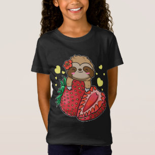 Camiseta Kawaii Strawberry Sloth Lover Fruit Cute Strawbere