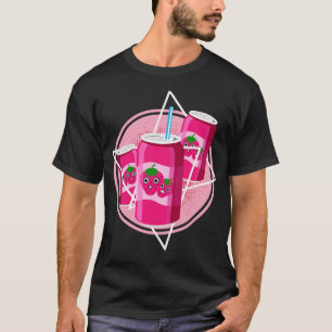 Camiseta Kawaii Strawberry Soda Kanji japonés estético
