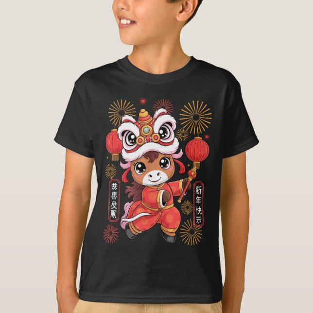 Camiseta Kawaii Style Year Of The Horse 2026 Chinese New Ye (Anverso)