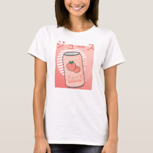 Camiseta Kawaii Suave Drink Aestesia Japonesa Jugo de Peach