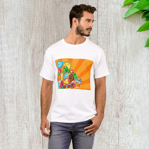 Camiseta Kawaii Summer Doodles Sol Playa y Tropical