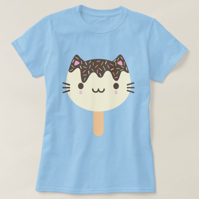 Camiseta Kawaii Summer Ice Lolly Popsicle Cat (Diseño del anverso)