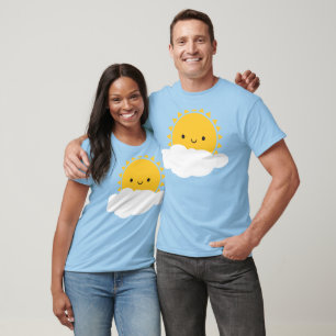 Camiseta Kawaii Sun y Cloud