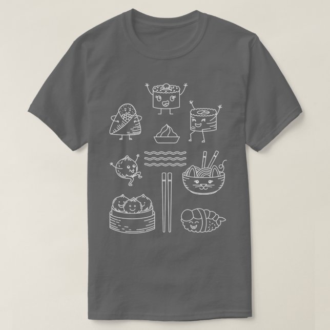 Camiseta Kawaii Sushi 1 (Diseño del anverso)