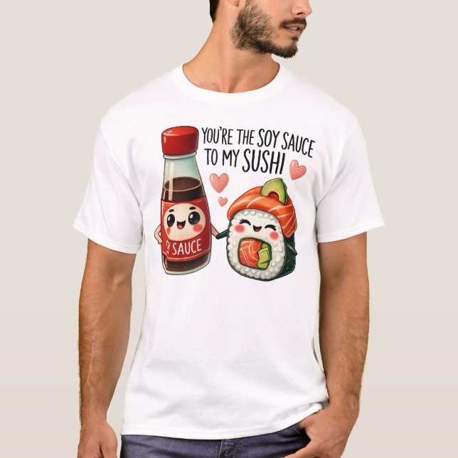 Camiseta Kawaii Sushi and Soy Sauce Art (Anverso)