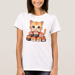 Camiseta Kawaii Sushi Cat - Sushi de Personalizado dulce