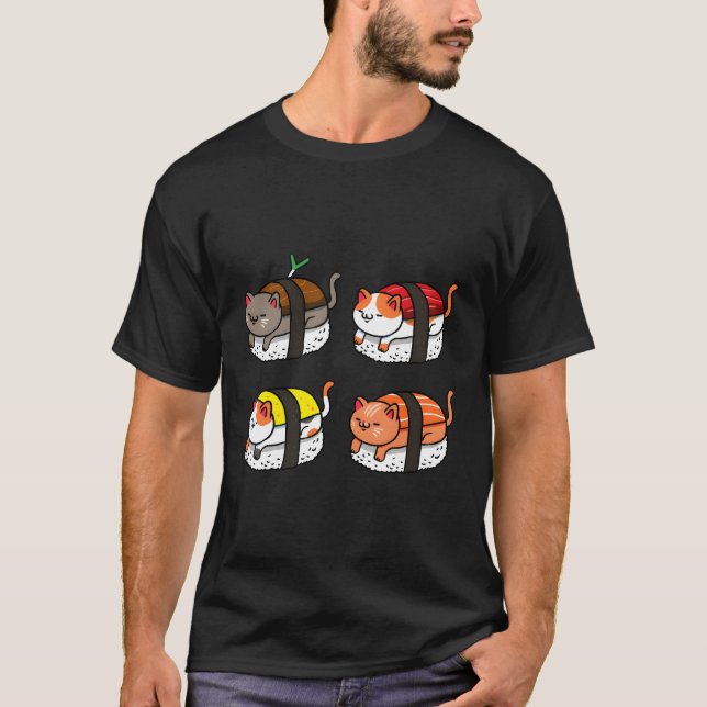 Camiseta Kawaii Sushi Cats Sushi (Anverso)