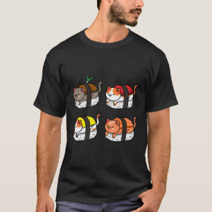 Camiseta Kawaii Sushi Cats Sushi Lover