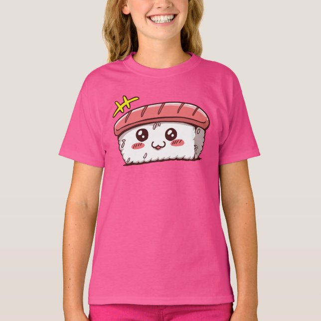 Camiseta Kawaii Sushi come comida japonesa (Anverso)