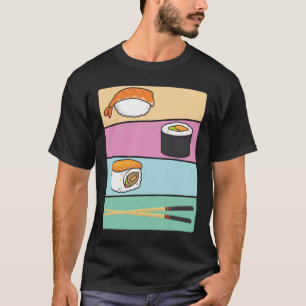 Camiseta Kawaii Sushi Comida Japonesa Maki Nigiri Chopstick