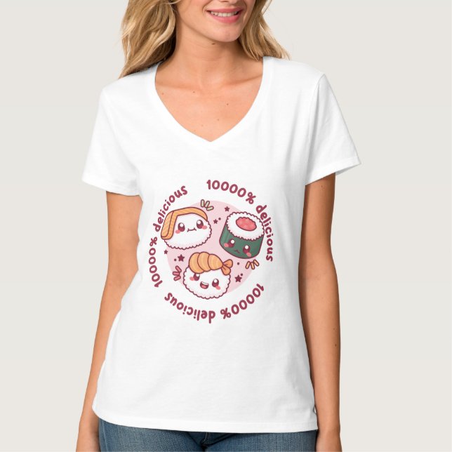 Camiseta kawaii sushi con citas graciosas para el amante ne (Anverso)