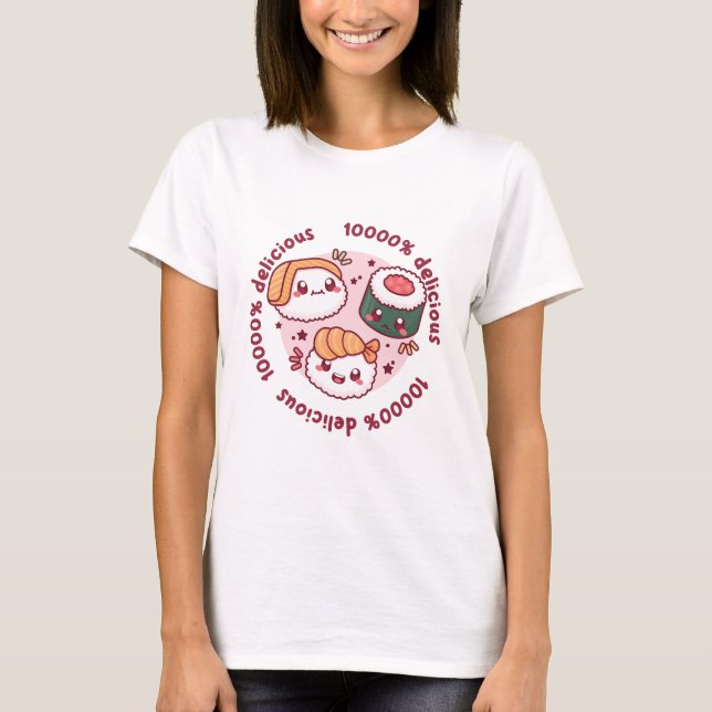 Camiseta kawaii sushi con citas graciosas para el amante ne (Anverso)