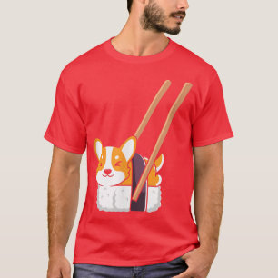 Camiseta Kawaii Sushi Corgi Roll Lover