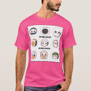Camiseta Kawaii Sushi Lover - Diseño de Personajes de Sushi