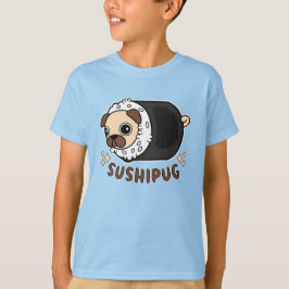 Camiseta Kawaii Sushi Pug Mashup Gracioso regalo de amante 
