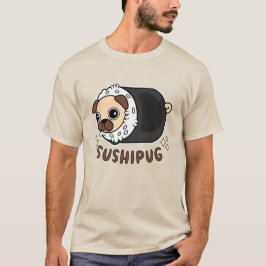 Camiseta Kawaii Sushi Pug Mashup Gracioso regalo de amante 