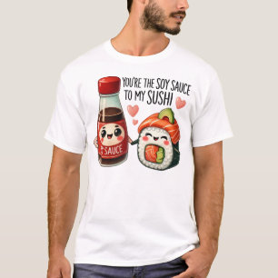 Camiseta Kawaii Sushi y Arte de Salsa de Soja