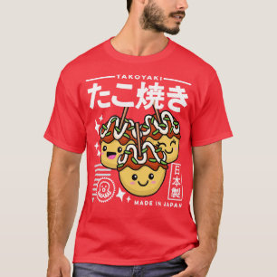 Camiseta Kawaii Takoyaki Cocina japonesa atractiva estación
