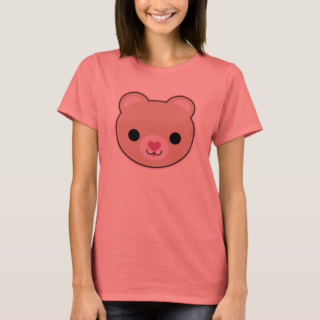 Camiseta Kawaii Teddy Bear Cute Juniors Ringer T-Shirt (Anverso)