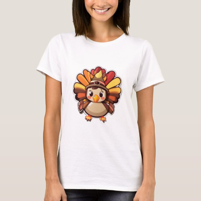 Camiseta Kawaii Thanksending turkey (Anverso)