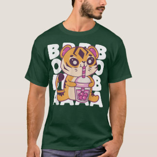 Camiseta Kawaii Tiger Boba Tea Bubble Tea Anime Kawaii Neko