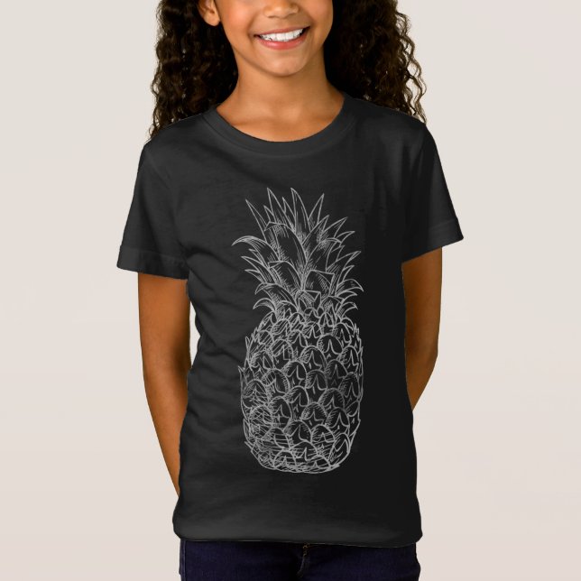 Camiseta Kawaii Tropical Fruit Pineapple Grave (Anverso)