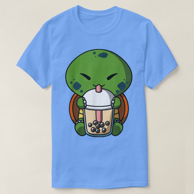 Camiseta Kawaii Turtle Boba Leche Té de burbuja Anime  (Diseño del anverso)