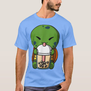 Camiseta Kawaii Turtle Boba Leche Té de burbuja Anime 