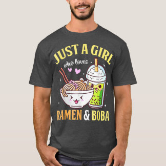 Camiseta Kawaii, un japonés, solo Chica ama a Ramen Boba B