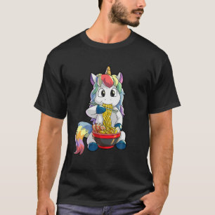 Camiseta Kawaii Unicorn Ramen Japón Noodle Anime Unicorn