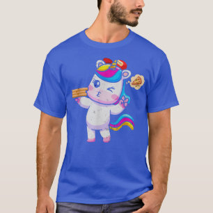 Camiseta Kawaii Unicornio Cute Entrega De Pizza Animal Grac