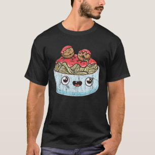 Camiseta Kawaii Vintage Spaghetti Y Meatball - Cute Kawa