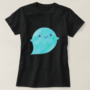 Camiseta Kawaii Watercolor Ghost (Océano)